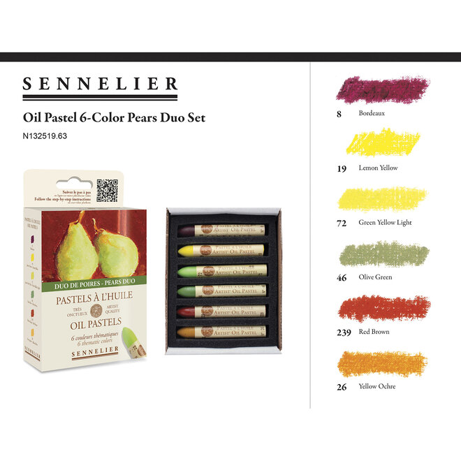 Sennelier Artist Oil Pastel 6 Colour Duo Pear Sampler