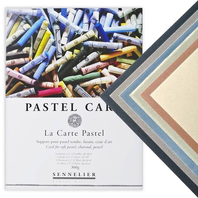 Sennelier Pastel Card - La Carte Pad 170lbs, 360g - 24cmx32cm (9.45"X12.6") - Assorted Colour - 12 Sheets