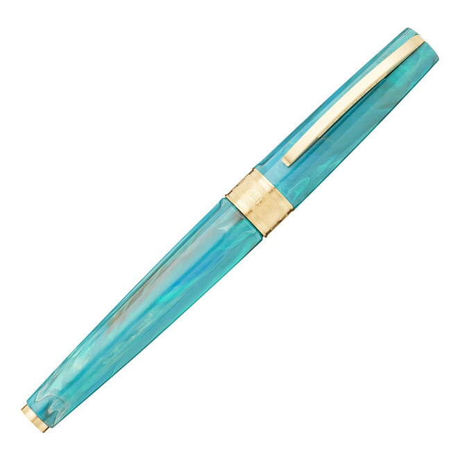 Visconti Mirage Mythos Athena Fountain Pen - Fine - Blue/White Steel
