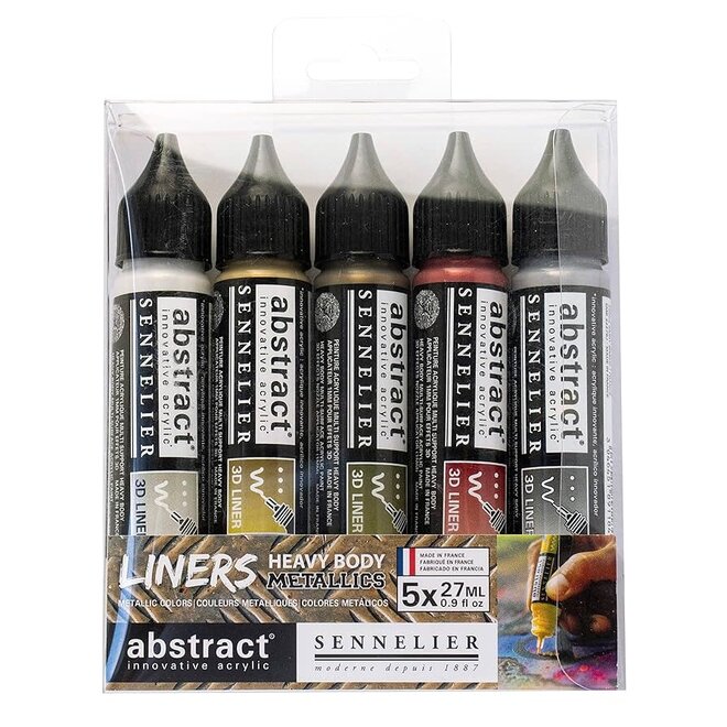 Sennelier Abstract Acrylic Liner 27Ml Metallic Colour Set Of 5