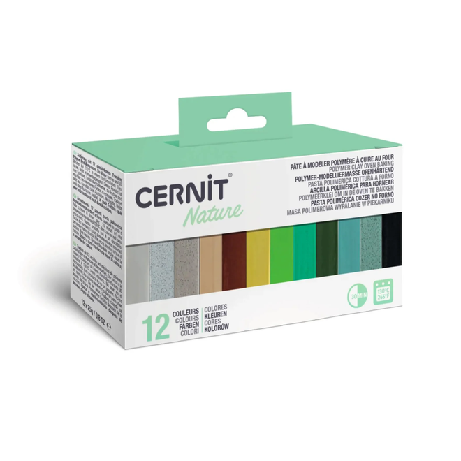 Cernit Oven Baking Polymer Clay - 12 x 25g Nature Colours