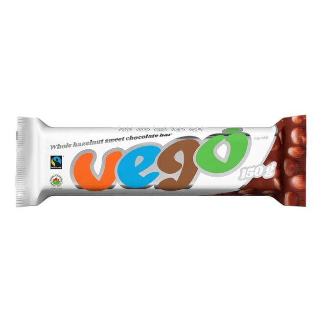 Vego Whole Hazelnut Sweet Chocolate Bar - 150g - VEGAN/GF