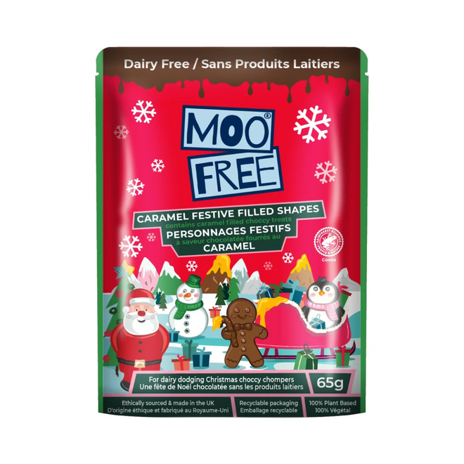Moo Free Caramel Festive Filled Shapes - 65g - VEGAN/GF
