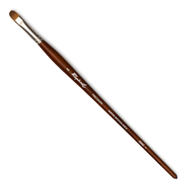 Raphael Precision Synthetic Sable Brush - Long Handle - Filbert 8