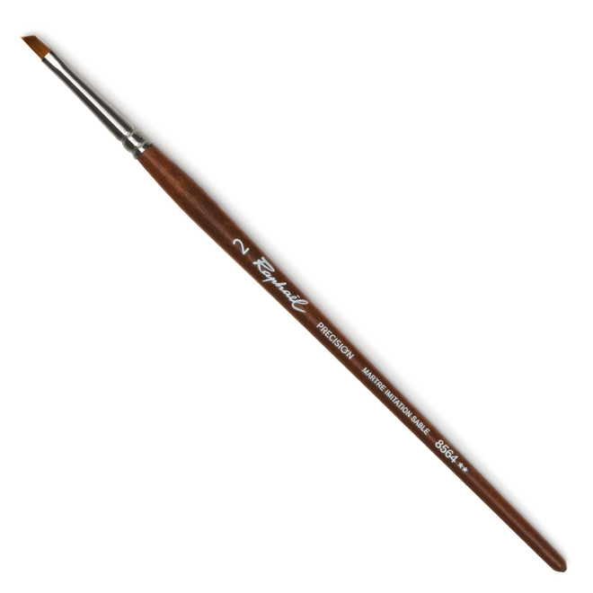 Raphael Precision Synthetic Sable Brush - Short Handle - Angle 2