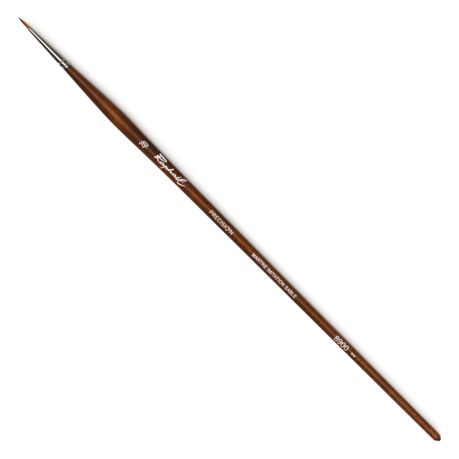 Raphael Precision Synthetic Sable Brush - Long Handle - Round 2/0