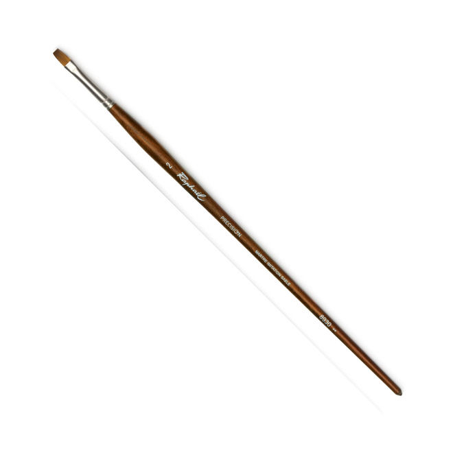 Raphael Precision Synthetic Sable Brush - Long Handle - Flat 2