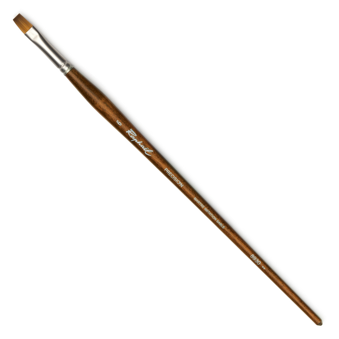 Raphael Precision Synthetic Sable Brush - Long Handle - Flat 6
