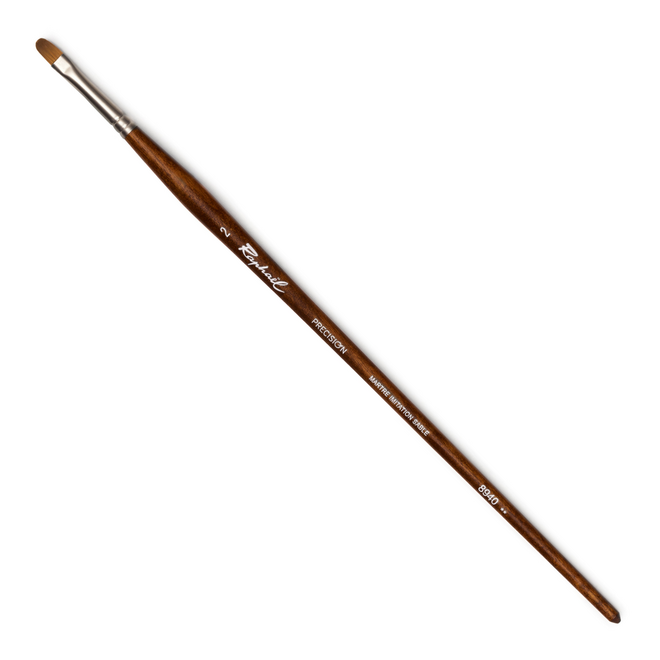 Raphael Precision Synthetic Sable Brush - Long Handle - Filbert 2