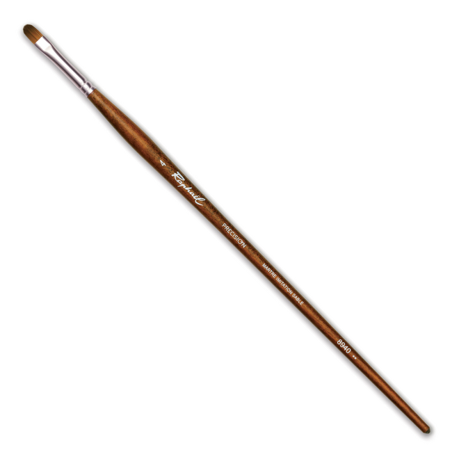 Raphael Precision Synthetic Sable Brush - Long Handle - Filbert 4