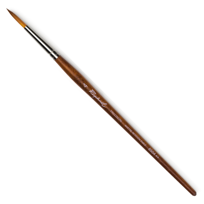 Raphael Precision Synthetic Sable Brush - Short Handle - Round 4