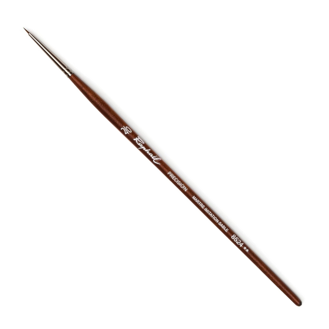Raphael Precision Synthetic Sable Brush - Short Handle - Retouching 2/0