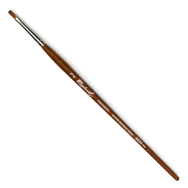 Raphael Precision Synthetic Sable Brush - Short Handle - Flat 2