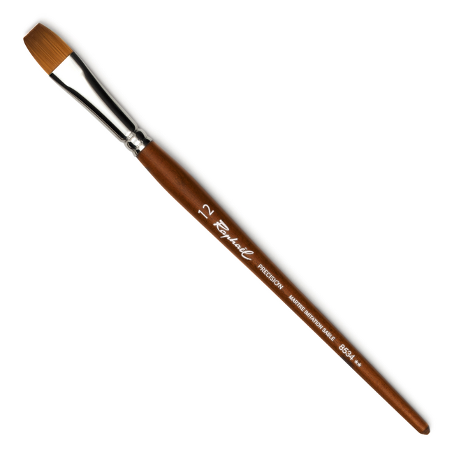 Raphael Precision Synthetic Sable Brush - Short Handle - Flat 12