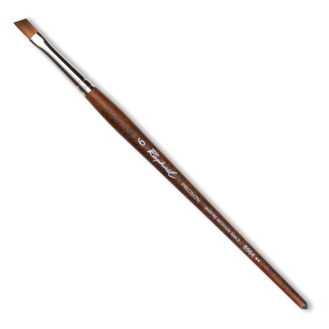 Raphael Precision Synthetic Sable Brush - Short Handle - Angle 6