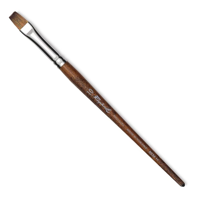 Raphael Precision Synthetic Sable Brush - Short Handle - Flat 10