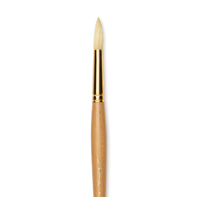 Raphael d’Artigny: Natural Fine White Hog Oil Brush - Round 14