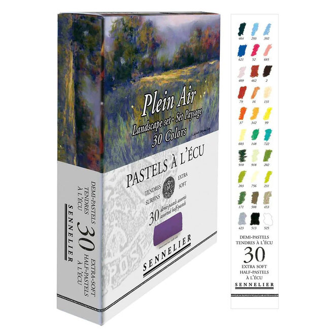 Sennelier Extra-Soft Pastel Half Stick Sets, 30-Color Landscape Set