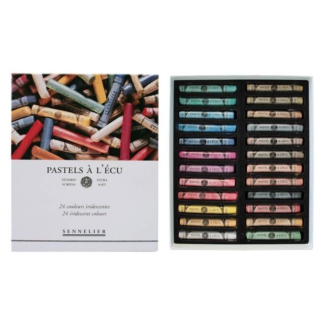 Sennelier Extra-Soft Pastel Full Stick 24-Color Iridescent Colour Cardboard Set