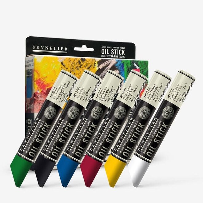 Sennelier Oil Stick Set 6-Color Cardboard Set