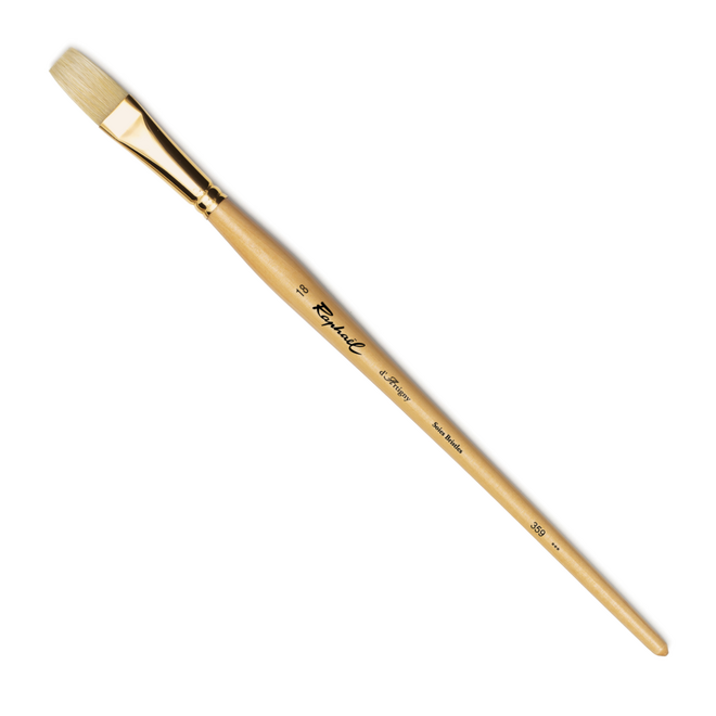 Raphael d’Artigny: Natural Fine White Hog Oil Brush - Flat 18