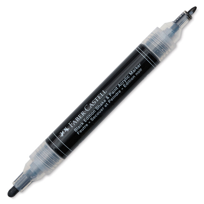 Faber Castell Double Ended Acrylic Paint Marker - Black - 3mm and 1mm