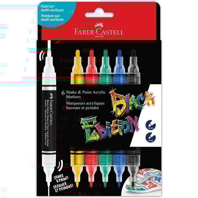 Faber Castell Double Ended Paint Marker Set of 6 - 3mm and 1mm