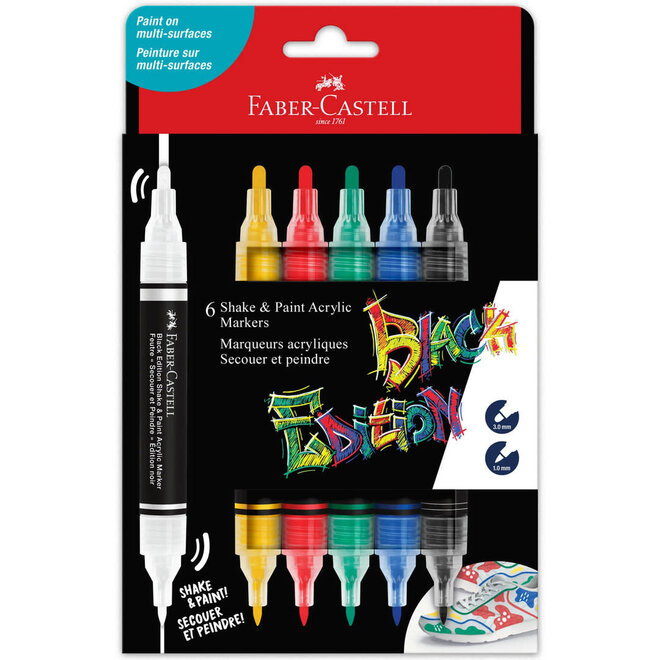 Faber Castell Double Ended Paint Marker Set of 6 - 3mm and 1mm
