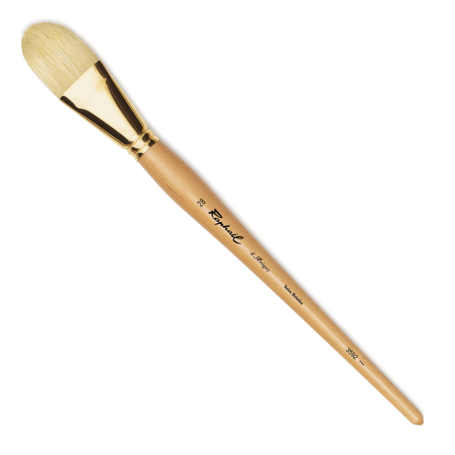 Raphael d’Artigny: Natural Fine White Hog Oil Brush - Filbert 28