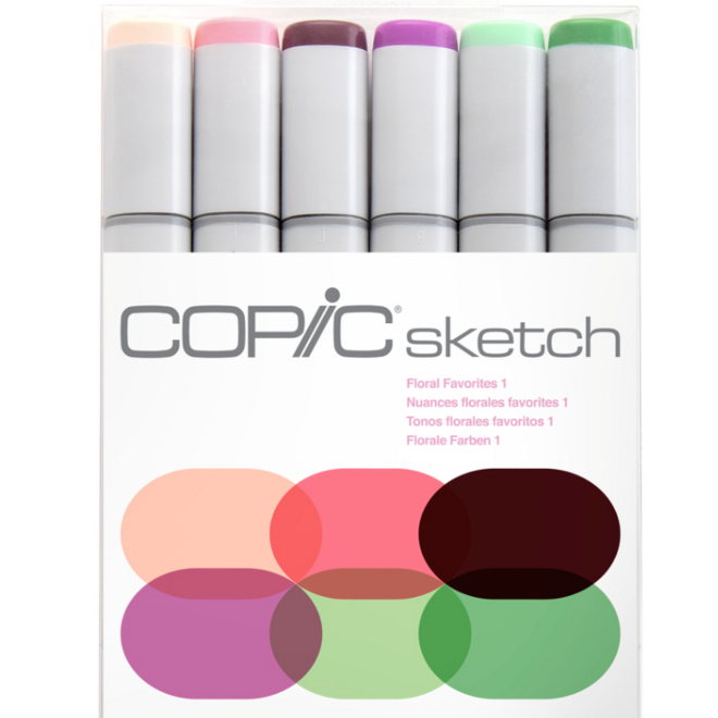 Copic Pack Copic Sketch Marker 6-Color Set - Floral Favorites 1