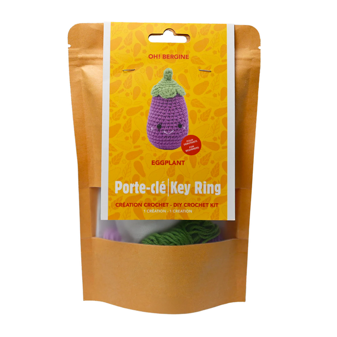 DIY Crochet Kit - Eggplant Key Ring
