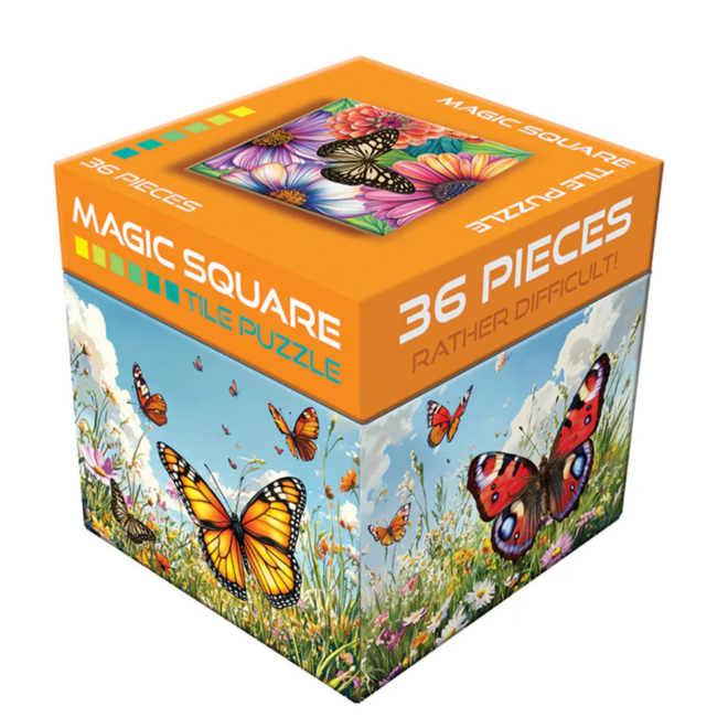 Magic Square Tile Puzzle, 36pc - Butterflies