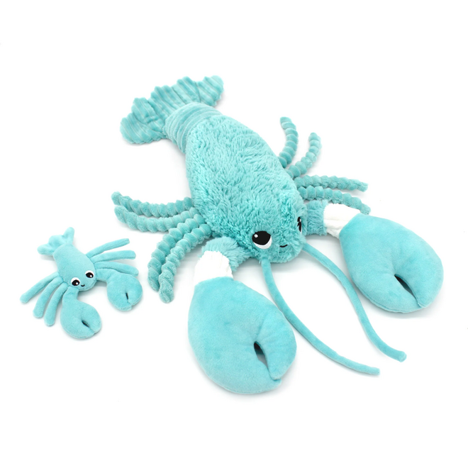 Les Ptipotos: Mom & Baby Plush - Iloveyou Lobster, Aqua Blue
