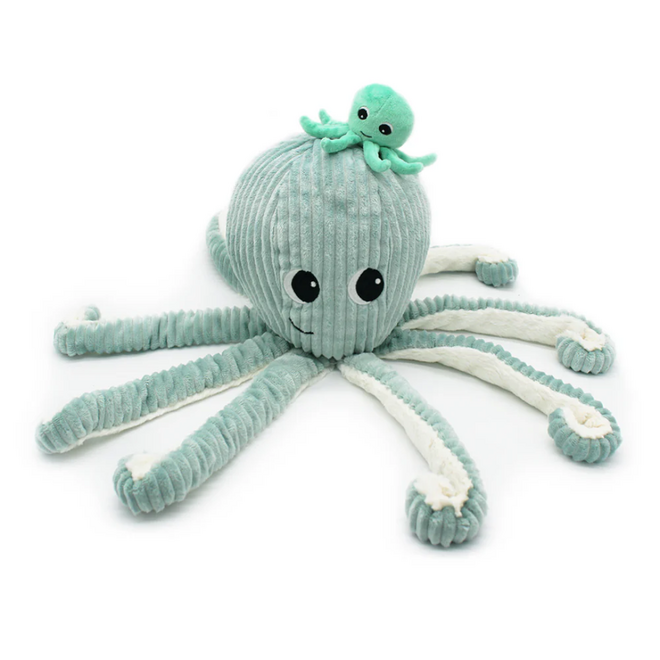 Les Ptipotos: Mom & Baby Plush - Filou the Octopus, Mint