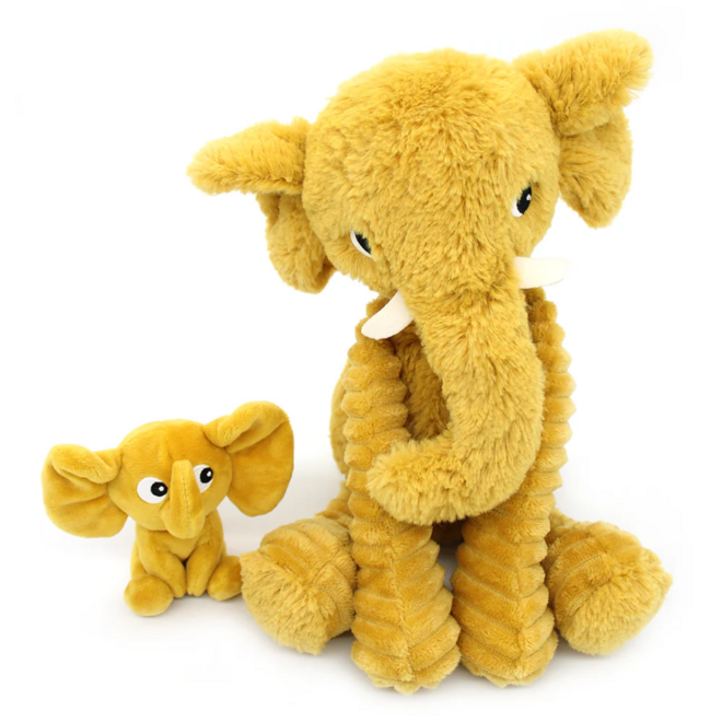 Les Ptipotos: Mom & Baby Plush - Dimoitou the Elephant, Mustard