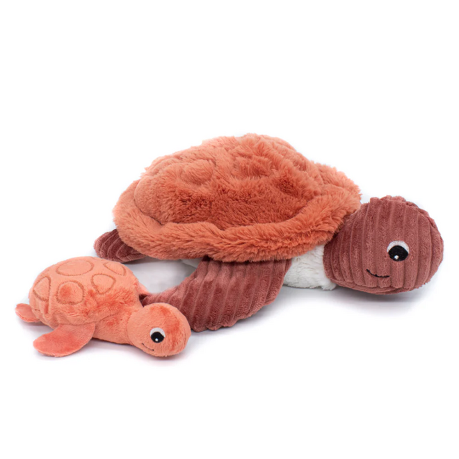 Les Ptipotos: Mom & Baby Plush - Sauvenou the Turtle, Terracotta