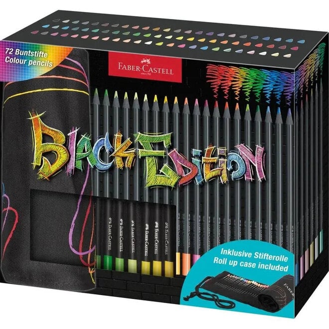 Faber Castell Black Edition - 72 Colour Pencils Set With Roll Up Case