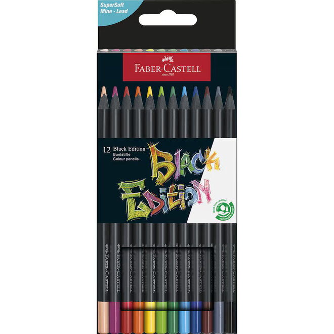 Faber Castell Black Edition Colour Pencils 12 Set