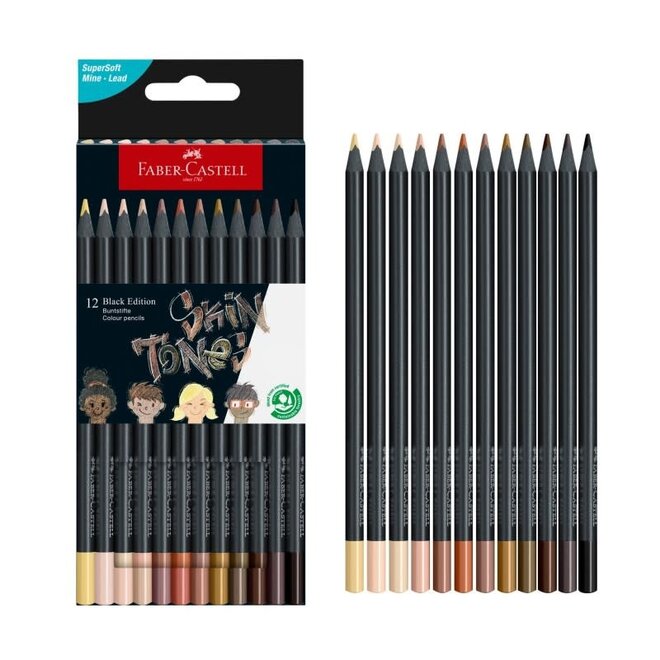 Faber Castell Black Edition Colour Pencils 12 Set - Skin Tones