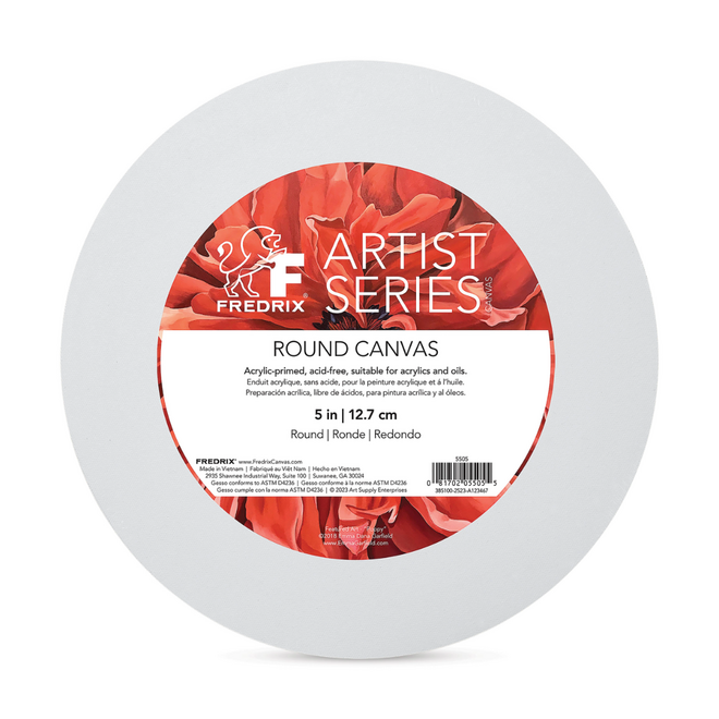 Fredrix Artist Series Round Acrylic Primed Cotton Canvas - Round 5"