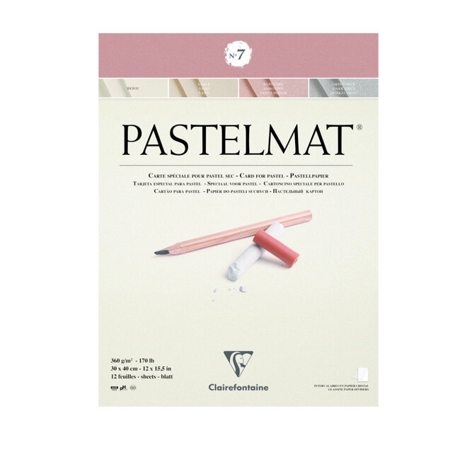 Pastelmat Pastel Card - 30x40cm , 12 Sheets - #7: Beige, Sand, Sanguine, & Dark Grey