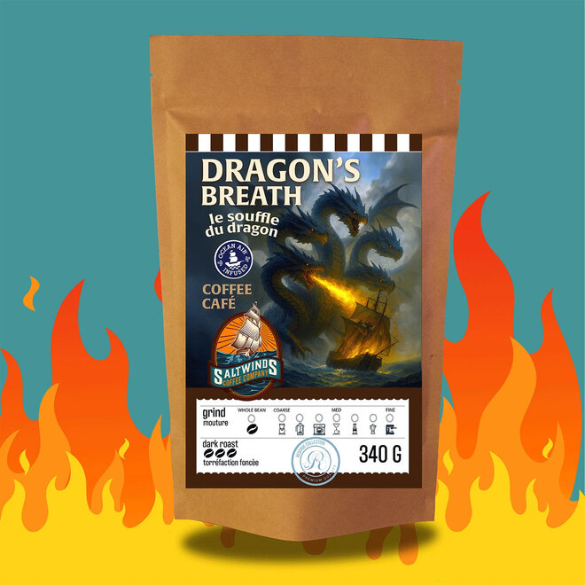 Saltwinds Coffee Company: 340g - Dragon's Breath - Dark, Ground