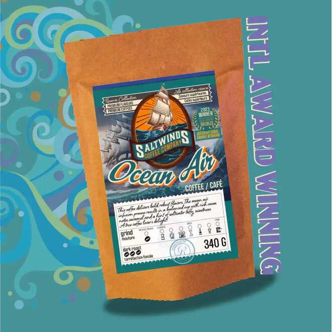 Saltwinds Coffee Company: 340g - Ocean Air - Dark, Ground