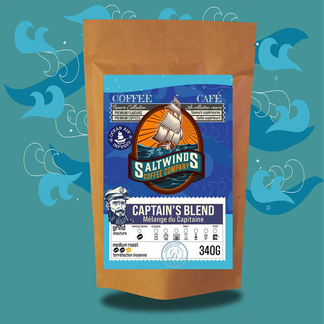 Saltwinds Coffee Company: 100g Sampler Pack - Captain's Blend - Med, Whole Bean