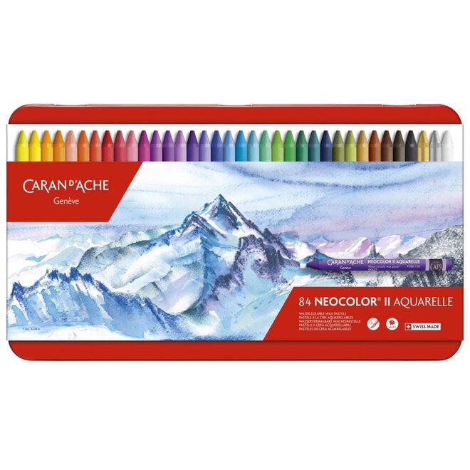 Caran d'Ache: NeoColor II Aquarelle (Watersoluble Wax Pastel) 84 Set