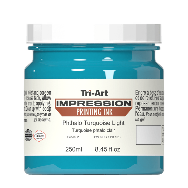 Tri-Art: Impressions Printing Ink - Phthalo Turquoise Light 250ml