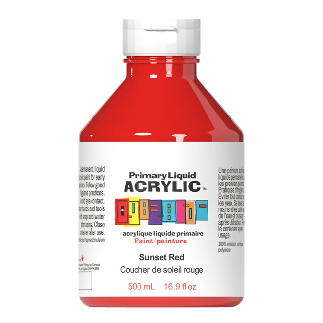 Primary Liquid Acrylic: Sunset Red - 500mL