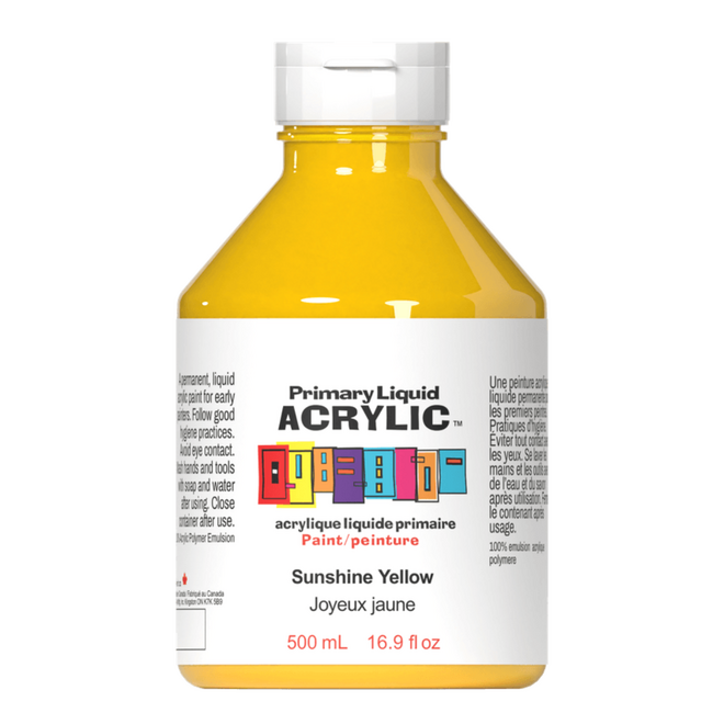 Primary Liquid Acrylic: Sunshine Yellow - 500mL
