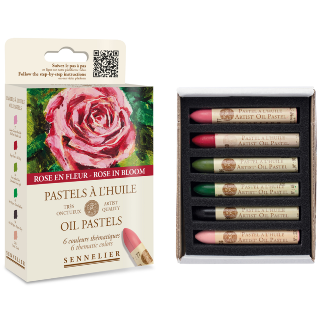 Sennelier Artist Oil Pastel - 6 Colour Sampler: Rose in Bloom