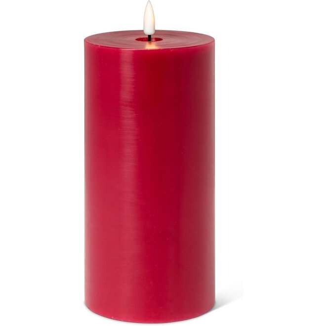 2M2 Nordic LED Pillar Candle - 4x8" Red